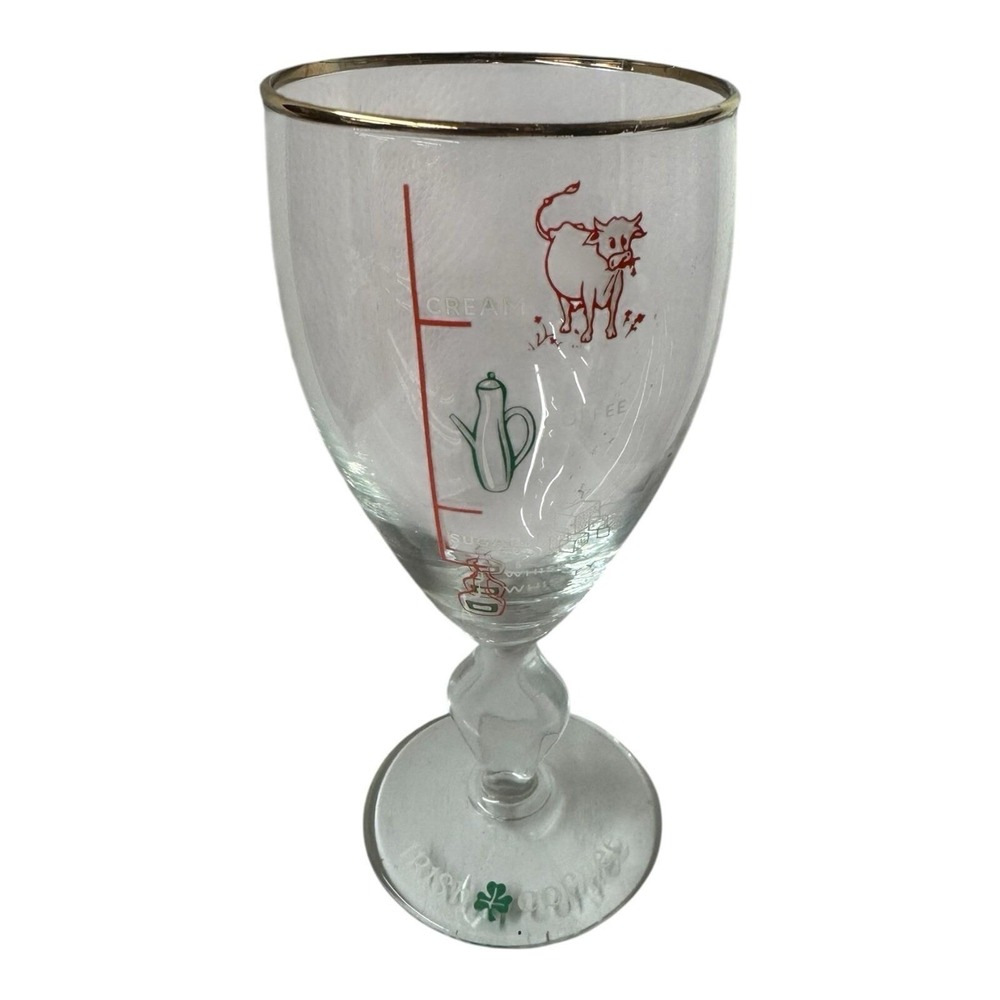 Irish Coffee Glass With Gold Rim & Recipe‎ Detail St Patrick's Day